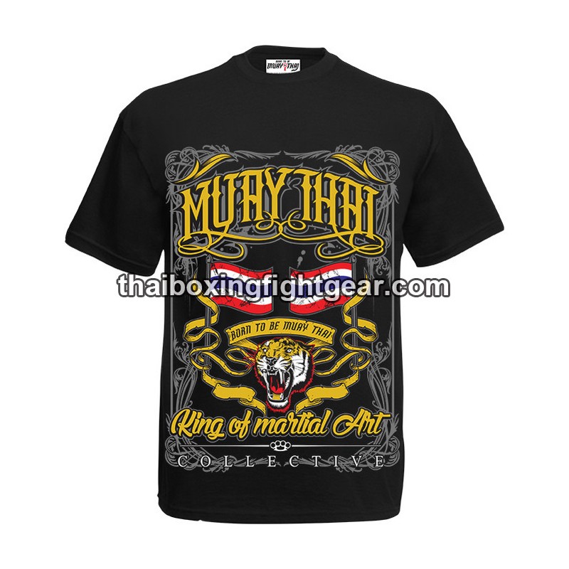 Born To Be Muay Thai T-shirt de boxe "Tiger Flag" | T-shirts