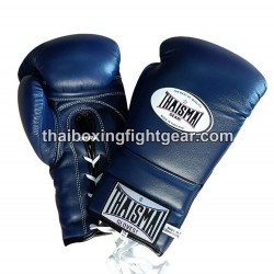 Gants de boxe thai Thaismai BG121 gants à lacets Bleu