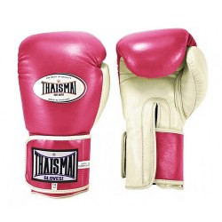 Gants de boxe thai Thaismai BGLW Longwrist Rose Blanc