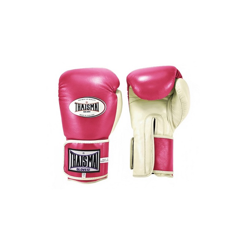 Gants de boxe thai Thaismai BGLW Longwrist Rose Blanc