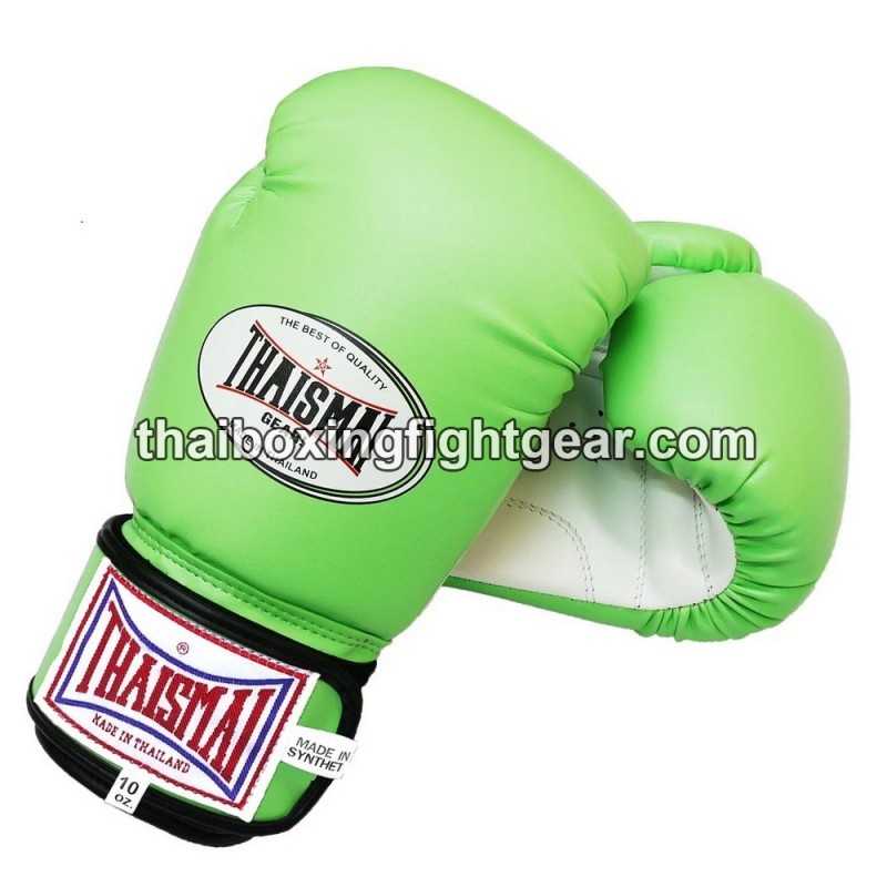 Gants de boxe thai Enfant Thaismai BG124 Synthétique Vert clair Blanc