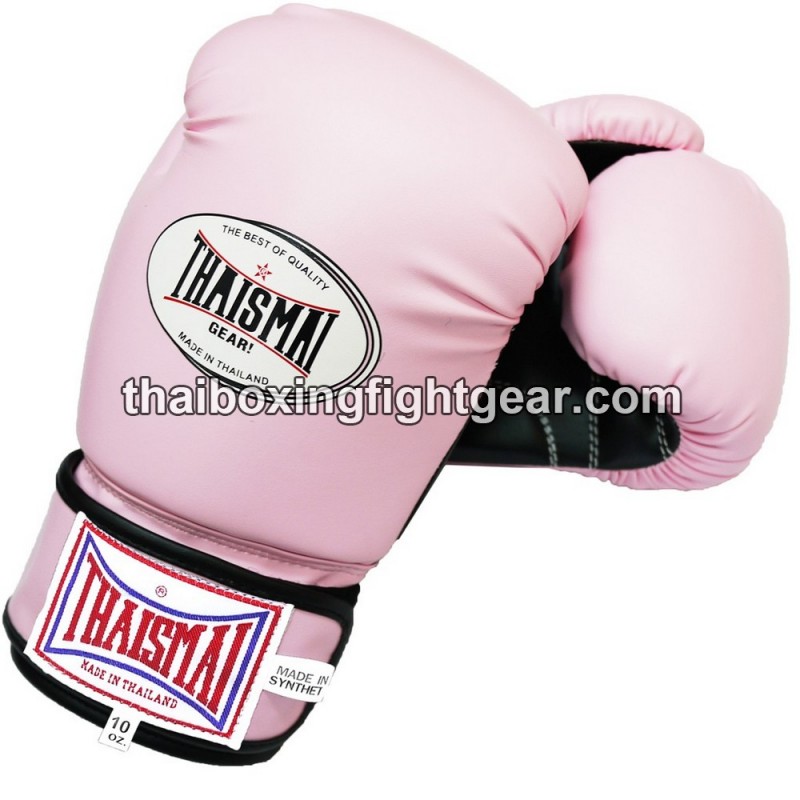 Gants de boxe thai Enfant Thaismai BG124 Synthétique Rose clair Noir