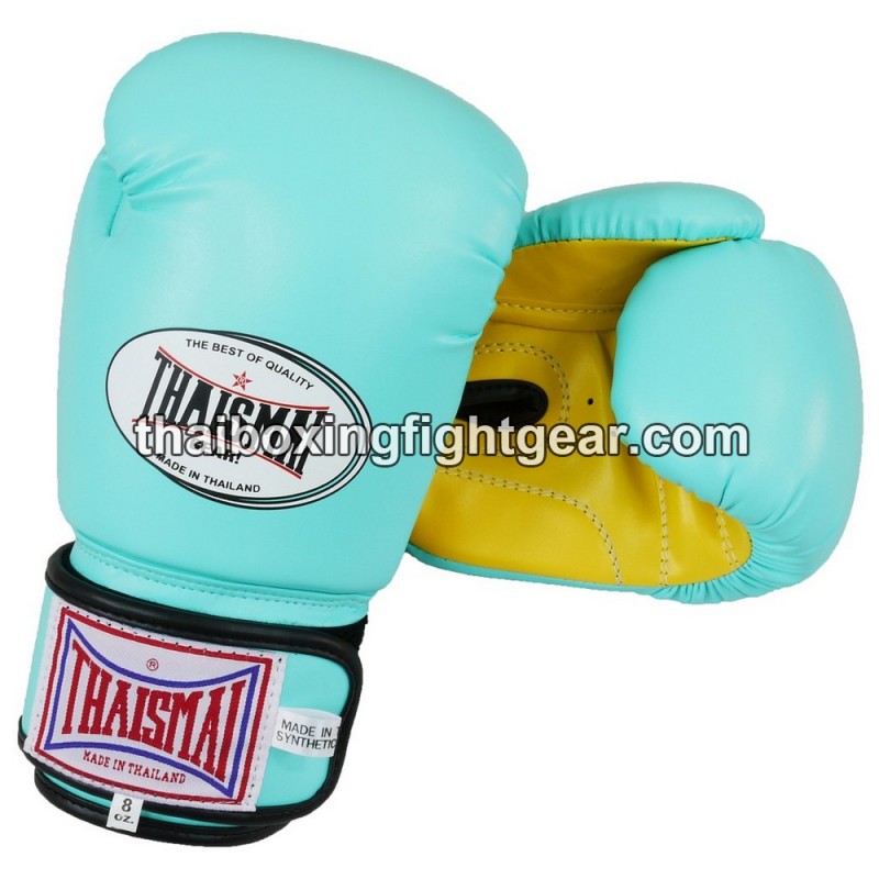 Gants de boxe thai Enfant Thaismai BG124 Synthétique Menthe Vert Jaune