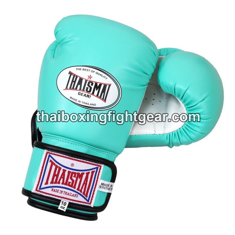 Gants de boxe thai Enfant Thaismai BG124 Synthétique Menthe Vert Blanc