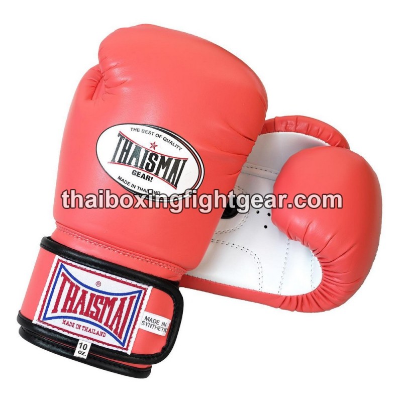 Gants de boxe thai Enfant Thaismai BG124 Synthétique Old rose Blanc