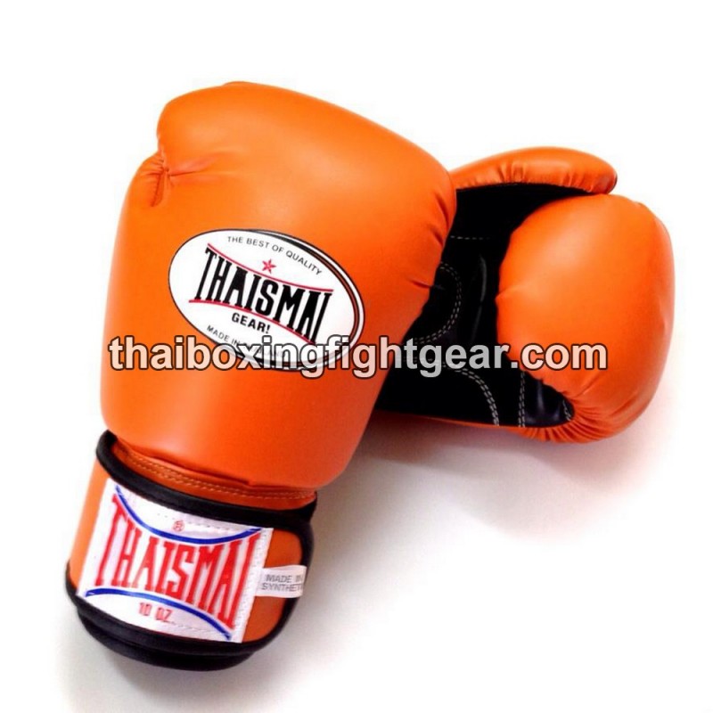 Gants de boxe thai Enfant Thaismai BG124 Synthétique orange noir