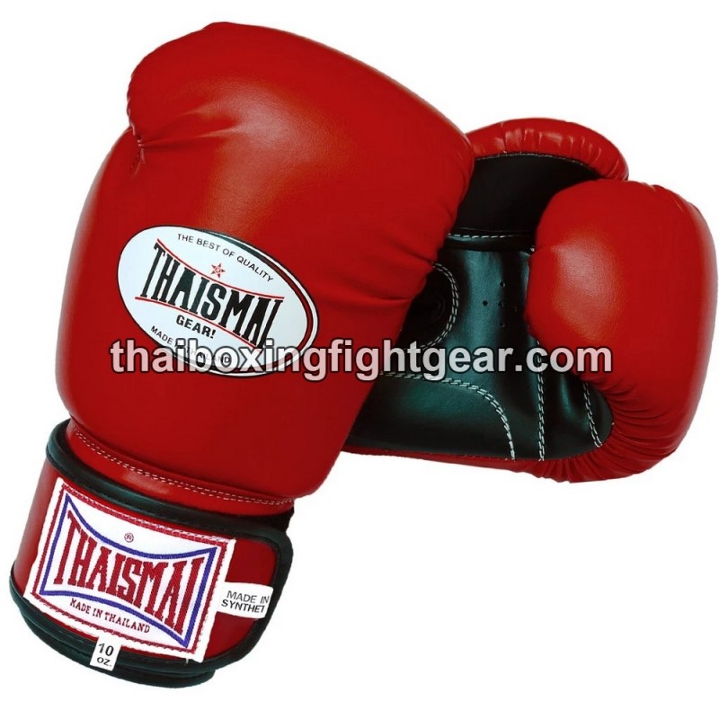 Gants de boxe thai Enfant Thaismai BG124 Synthétique Rouge Noir