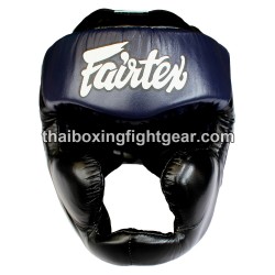 Casque de protection intégrale Fairtex HG-13 Sparring Cuir bleu / noir | Protections
