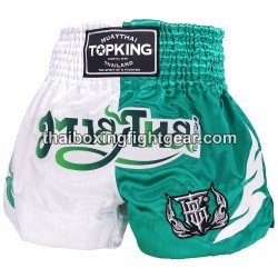 Short de Boxe Thai MuayThai Top King TKTBS-250 blanc vert