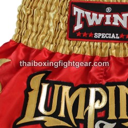 Short de Boxe Muay Thai Twins - rouge-or | Shorts