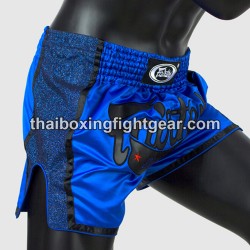 Short de muay thai Fairtex slim cut cut bleu BS1702 | Shorts