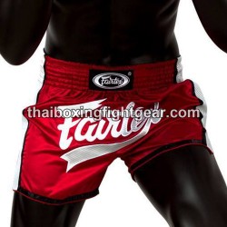 Fairtex slim cut Muay Thai Boxing shorts BS1704 red white