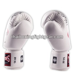 Gants de boxe Thai Twins FBGVL3-6 édition limité "dragon" Blanc et Noir | Gants