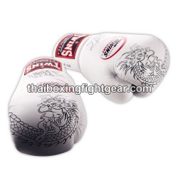 Gants de boxe Thai Twins FBGVL3-6 édition limité "dragon" Blanc et Noir | Gants