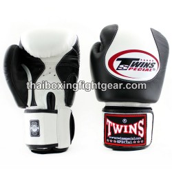 Gants de boxe thai Twins BGVL9 blanc et noir | Gants