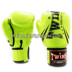 Gants de boxe thai Twins FBGVS3-TW6 " Edition Debutant " vert pomme