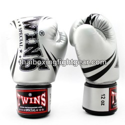 Gants de boxe thai Twins FBGVS3-TW6 " Edition Debutant "argent" | Gants Boxe Thai