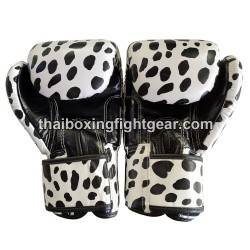 Gants de boxe thai Fairtex BVG1 Dalmatien Blanc | Gants