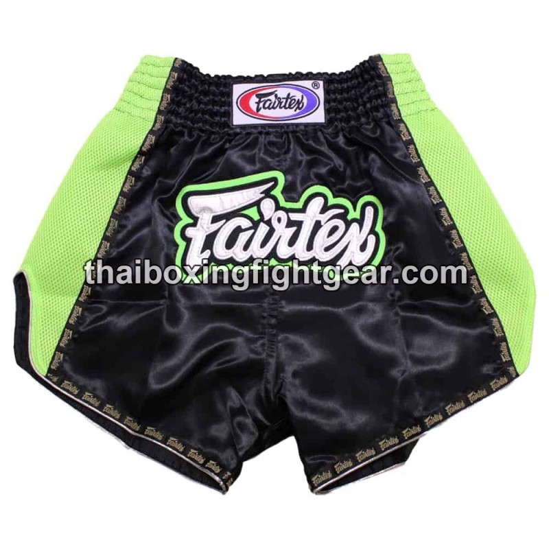 Short de boxe thai Fairtex bs 302 noir et vert | Shorts