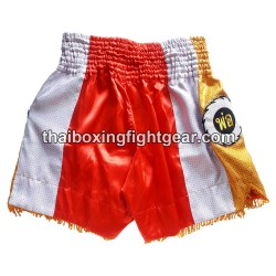 Short de boxe Thai Lumpinee rouge / gris | Shorts Boxe Thai