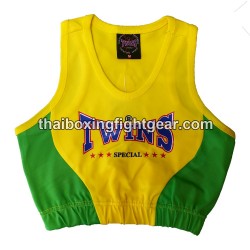 Twins Special TBS-3 Woman Singlet Sport & Boxing  Bra Yellow/Green | Ladies