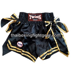 Twins Muay Thai Boxing Shorts Bow-knot Black | Ladies