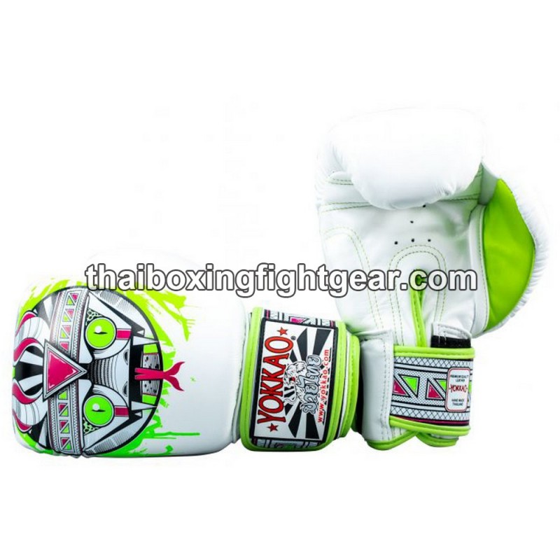 Gants de Boxe Muay Thai Yokkao "APEX SNAKE" BLANC, tarifs abordables en direct de Thailande