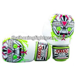 Gants de Boxe Muay Thai Yokkao "APEX SNAKE" BLANC | Gants Boxe Thai