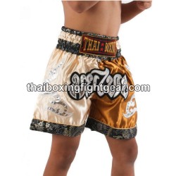 Short de Boxe Thai Enfant Marron Beige Thaiboxing | Kids
