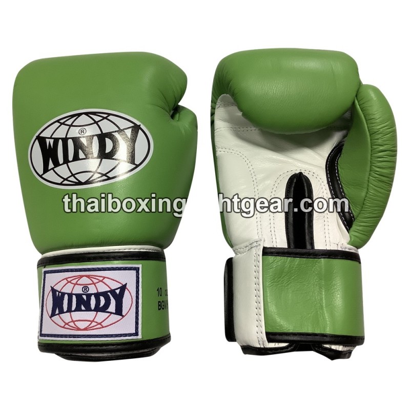 Gants de boxe thai Windy BGVH Vert Blanc | Gants