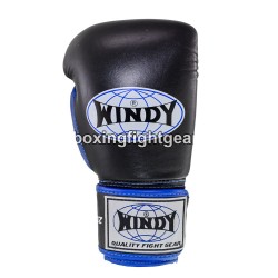 Gants de boxe thai Windy Pro Line Noir Bleu | Gants