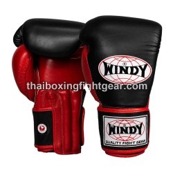 Gants de boxe Thai Windy Pro Line Noir Rouge | Gants