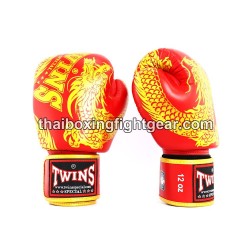 Gants de boxe thai Twins FBGVL3-49 "Dragon" rouge | Gants