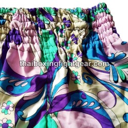 Short de Boxe Thai Raja Boxing Flower Blue | Shorts Boxe Thai
