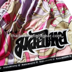 Short de Boxe Thai Raja Boxing Flower Pink | Shorts Boxe Thai