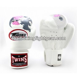 Gants de boxe Twins "Fancy" FBGVL3-13 Fleur Blanc | Gants
