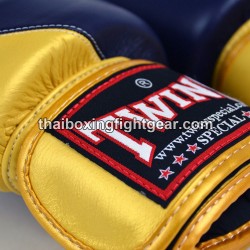 Gants de boxe thai Twins BGVL8 "Navy Gold" | Gants
