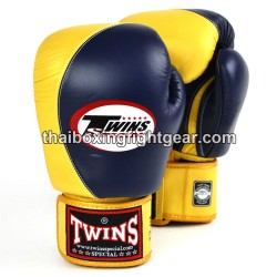 Gants de boxe thai Twins BGVL8 "Navy Gold" | Gants
