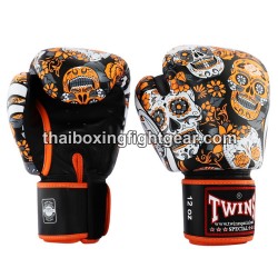 Gants de boxe thai Twins FBGVL3-53 "Skull Orange" | Gants
