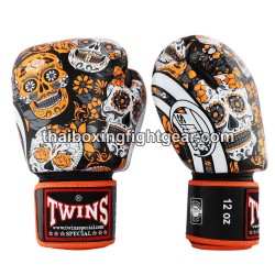 Gants de boxe thai Twins FBGVL3-53 "Skull Orange" | Gants