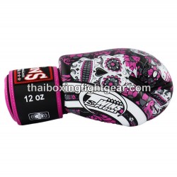 Gants de boxe thai Twins FBGVL3-53 "Skull Pink" | Gants