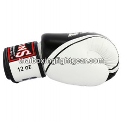 Gants de boxe thai Twins FBGVL3-TW4 "White Black" | Gants