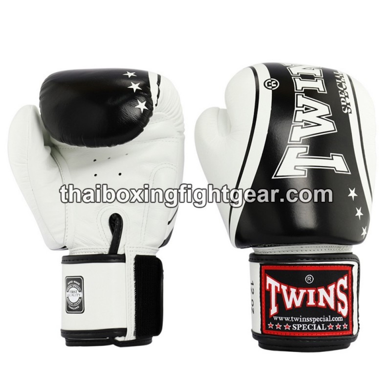 Gants de boxe thai Twins FBGVL3-TW4 "White Black" | Gants