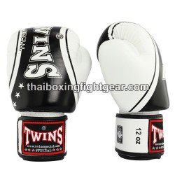 Gants de boxe thai Twins FBGVL3-TW4 "White Black" | Gants