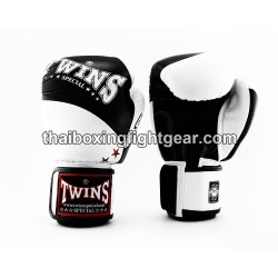Gants de boxe thai Twins BGVL10 "Black White" | Gants