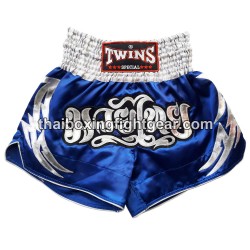 SHORT DE BOXE THAI TWINS "Blue Silver" | Shorts