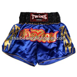SHORT DE BOXE THAI TWINS "Blue Gold" | Shorts