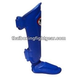 Protège-tibias double protections Twins  SLG-10 CUIR "Blue" | Protections