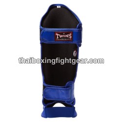 Protège-tibias double protections Twins  SLG-10 CUIR "Blue" | Protections