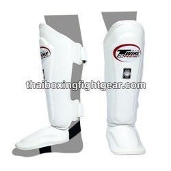 Protège-tibias double protections Twins SLG-10 CUIR "WHITE" | Protections